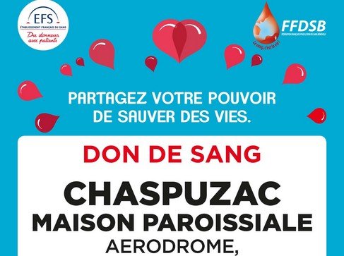 Collecte de sang le 14 Juin à Chaspuzac