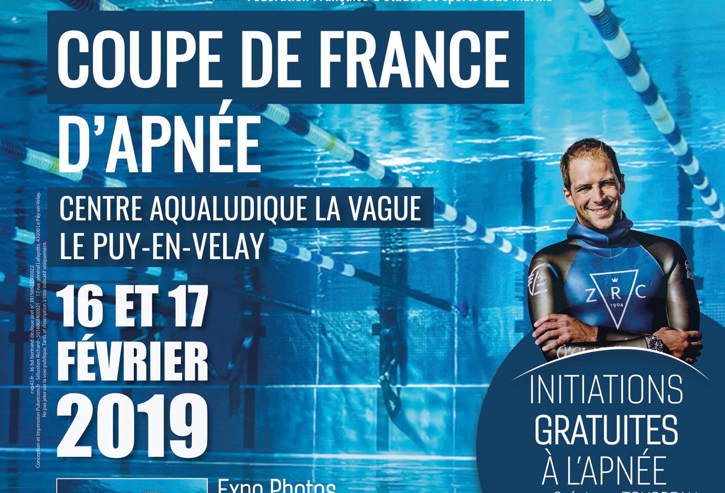 Les 16 et 17 février à La Vague et au Ciné Dyke : compétition d’apnée et conférence/projection  » 700 requins dans la nuit  » avec Laurent Ballesta