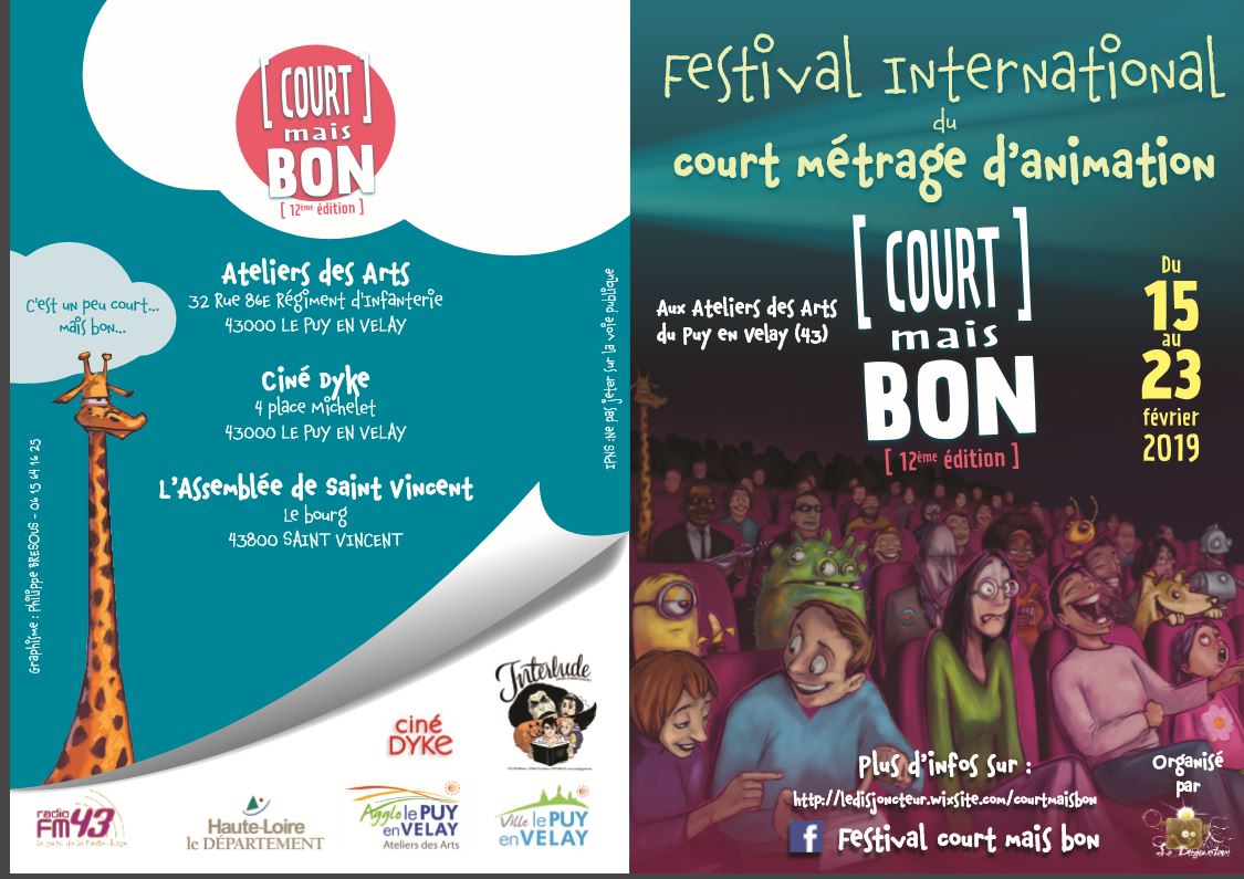 Court mais Bon : 12° édition du Festival international du court métrage d’animation du 15 au 23 février