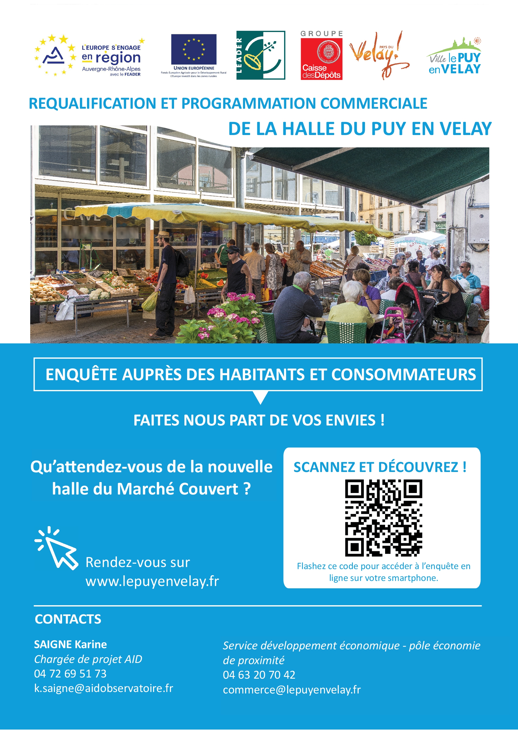 Jusqu’au 22 avril : donnez votre avis sur la réhabilitation de la halle alimentaire, place du Marché couvert, au Puy-en-Velay